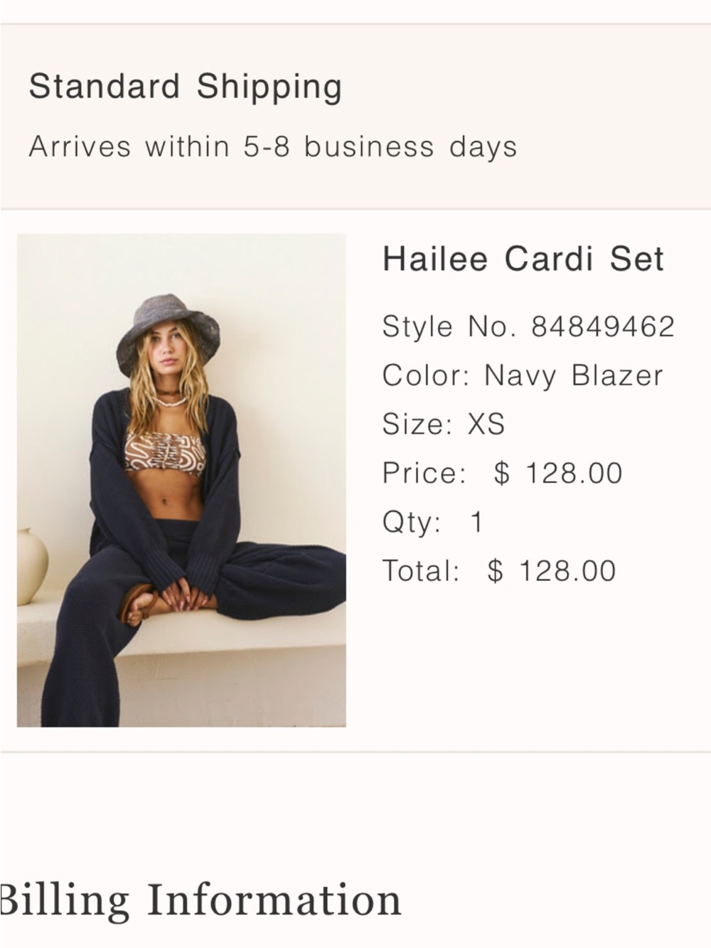 Hailee Cardi Set - Navy Knit Two-Piece free people